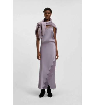 BOSS Top Satinado de encaje violeta