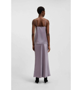 BOSS Top Satinado de encaje violeta