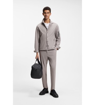 BOSS Cal�as de corte c�nico em tecido el�stico com estrutura de malha bege