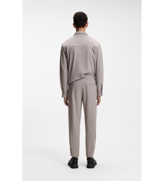 BOSS Cal�as de corte c�nico em tecido el�stico com estrutura de malha bege