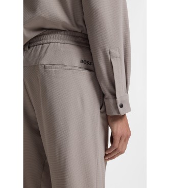 BOSS Cal�as de corte c�nico em tecido el�stico com estrutura de malha bege