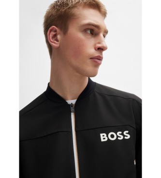 BOSS BOSS x Matteo Berrettini stretch popeline trainingspak met merkdetails   Zwart