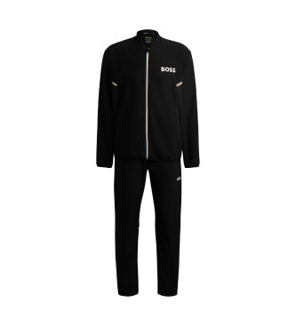 BOSS BOSS x Matteo Berrettini stretch popeline trainingspak met merkdetails   Zwart