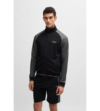 BOSS Casaco com fecho de correr e debrum em contraste  preto