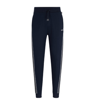 BOSS Navy Embroidered Logo Trousers