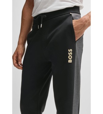 BOSS Trainingsbroek met metallic bedrukt logo Zwart