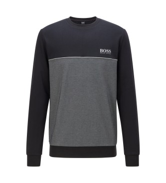 BOSS Sweat-shirt de survêtement noir, gris