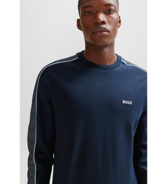 BOSS Sweatshirt med logo broderi navy