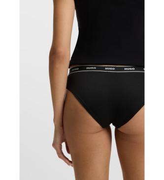 HUGO Conjunto de 3 cuecas de riscas pretas