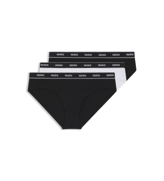 HUGO Conjunto de 3 cuecas Risca branca, preta