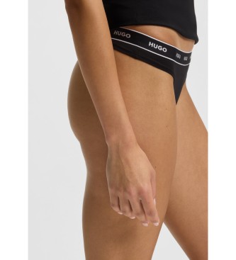 HUGO Conjunto 3 Tanga de riscas pretas