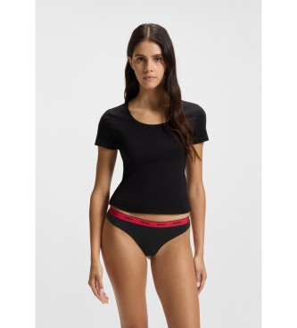 HUGO Conjunto 3 Tanga de riscas pretas