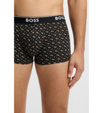 BOSS S�t med 3 Power Design-boksershorts, sort, brun