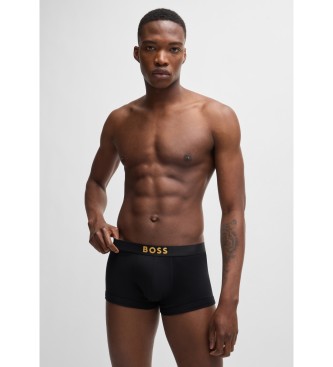 BOSS Lot de 2 boxers en coton avec logos mtalliss noir, rouge