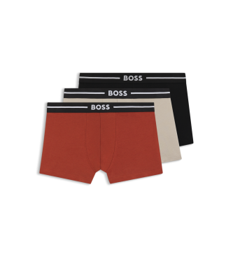 BOSS Komplet 3 Bokserice Bold rdeča, bež, črna