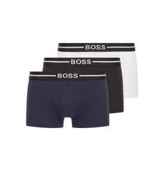 BOSS 3-pak 3P boxershorts hvid, navy, sort