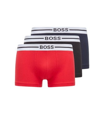 BOSS Pack 3 Boxers Baúl 3P red, navy, black