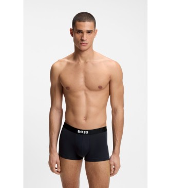 BOSS Set om 3 marinbl� ribbade boxershorts, gr�n