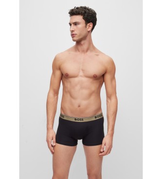 BOSS 3 Pack 3 Logo Boxers Stretch Waistband preto