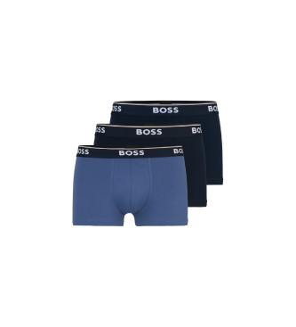 BOSS Komplet 3 boksarskih hlač Power mornarsko modra, modra, črna
