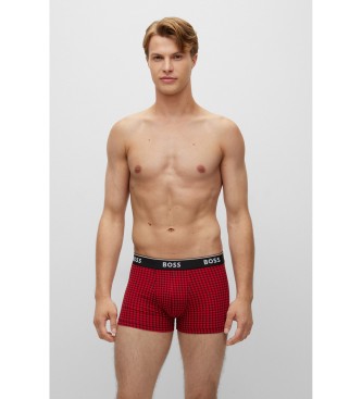 BOSS Pack 3 Boxershorts Power rot, schwarz