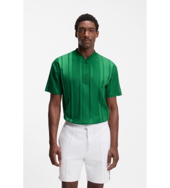 BOSS Green textured striped T-shirt