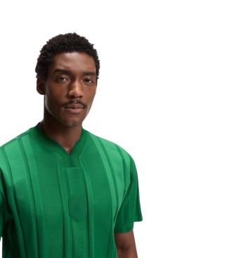 BOSS Green textured striped T-shirt