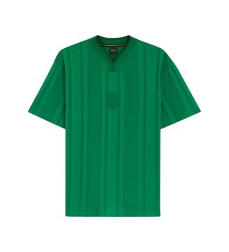 BOSS Green textured striped T-shirt