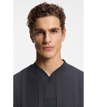 BOSS T-shirt a righe testurizzate blu navy