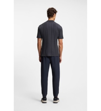 BOSS T-shirt a righe testurizzate blu navy