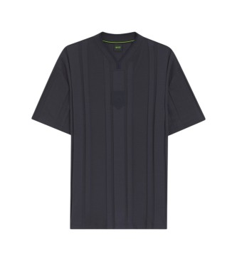 BOSS T-shirt a righe testurizzate blu navy