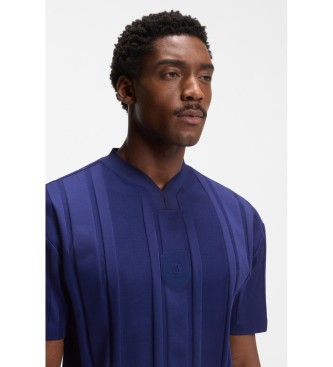 BOSS T-shirt a righe testurizzate blu navy