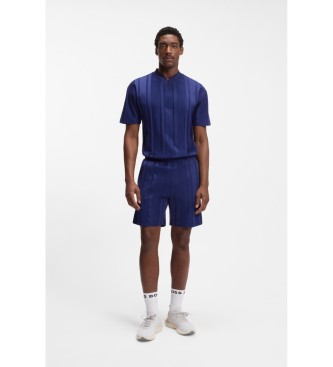 BOSS T-shirt a righe testurizzate blu navy