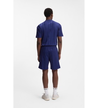 BOSS T-shirt a righe testurizzate blu navy