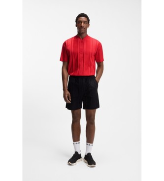 BOSS t-shirt a righe rosse testurizzate