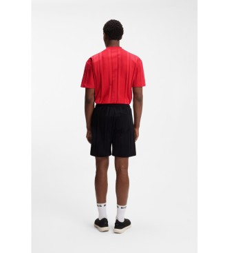 BOSS t-shirt a righe rosse testurizzate