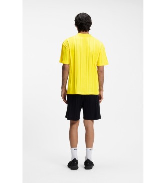 BOSS t-shirt gialla a righe testurizzate