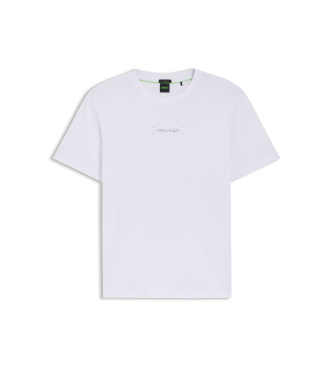 BOSS T-shirt com padr�o Globe branco
