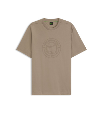 BOSS Maglietta marrone con logo "Unisciti"