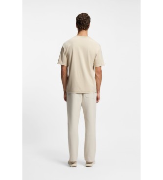 BOSS Pima illustration tennis beige t-shirt