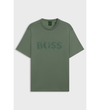 BOSS Maglietta verde iconica Mirror