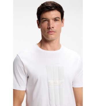 BOSS Reflekterende T-shirt i merceriseret bomuld, hvid