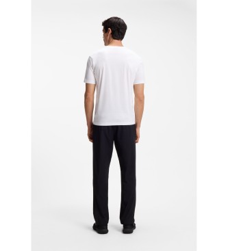 BOSS Reflekterende T-shirt i merceriseret bomuld, hvid