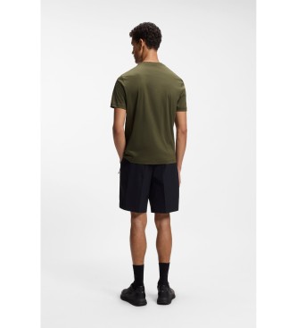 BOSS Merceriseret T-shirt Reflekterende grafik gr�n