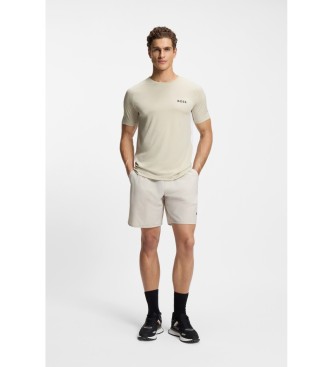 BOSS Active slim fit beige T-shirt