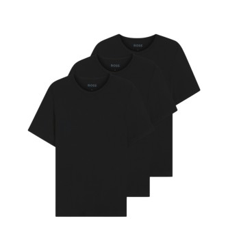 BOSS Lot de 3 T-shirts noirs en bambou