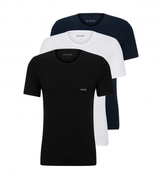 BOSS Pack 3 Camisetas interiores blanco, negro, marino