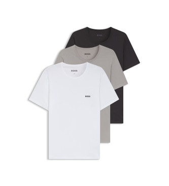 BOSS Confezione da 3 magliette classiche in bianco, grigio e nero 