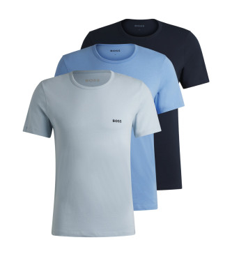 BOSS Pack 3 T-shirts Klassiek blauw, marine