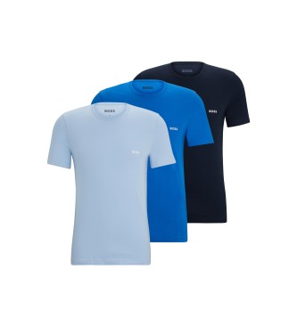 BOSS 3-pack T-shirts Klassisk bl